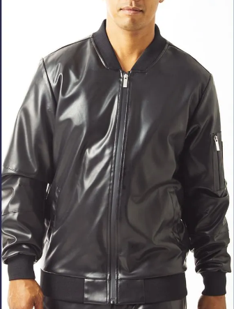 Stacy Adams PU Leather Bomber Jacket