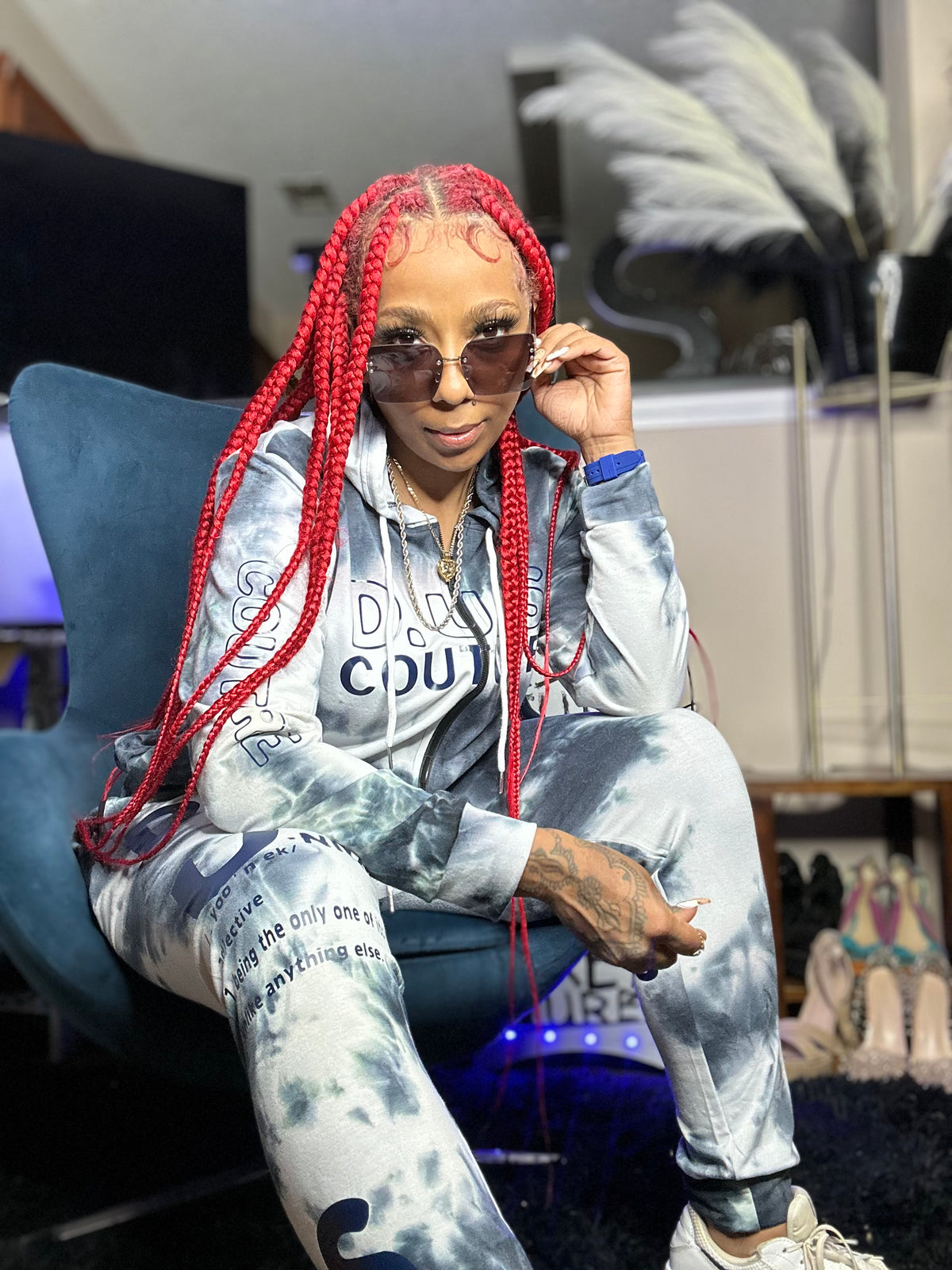 D.U.S Couture Signature Tie-Dye Jogger Set