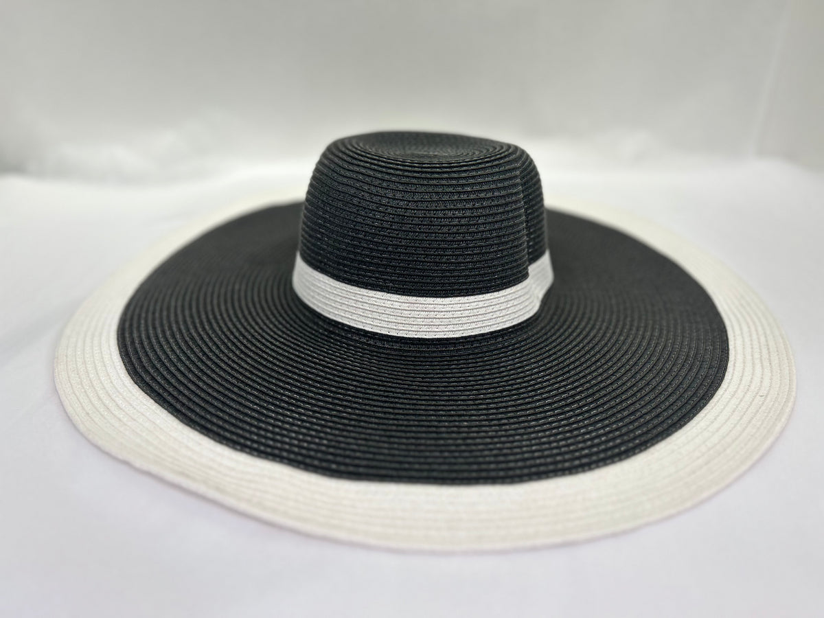 Black & White Wide-Brim Hat