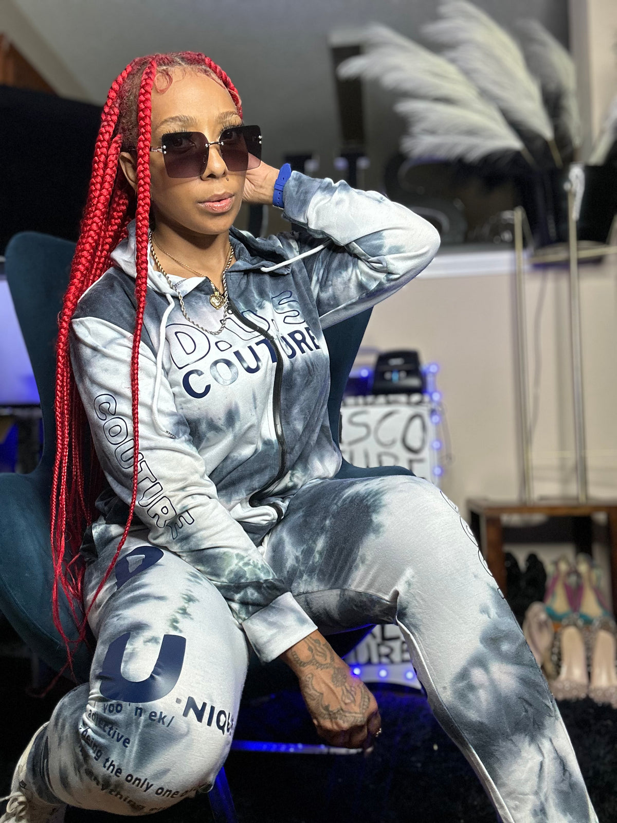 D.U.S Couture Signature Tie-Dye Jogger Set