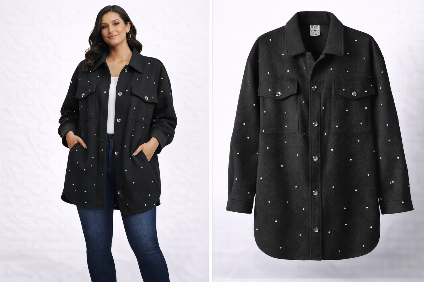 Oversized Starlight Studded Oversized Shacket