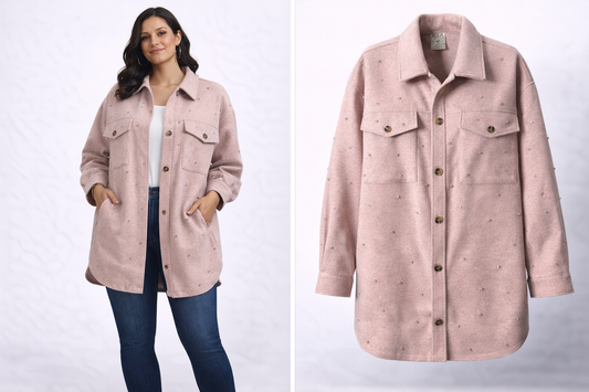Oversized Starlight Studded Oversized Shacket