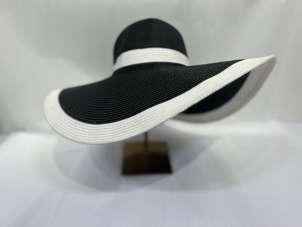 Black & White Wide-Brim Hat