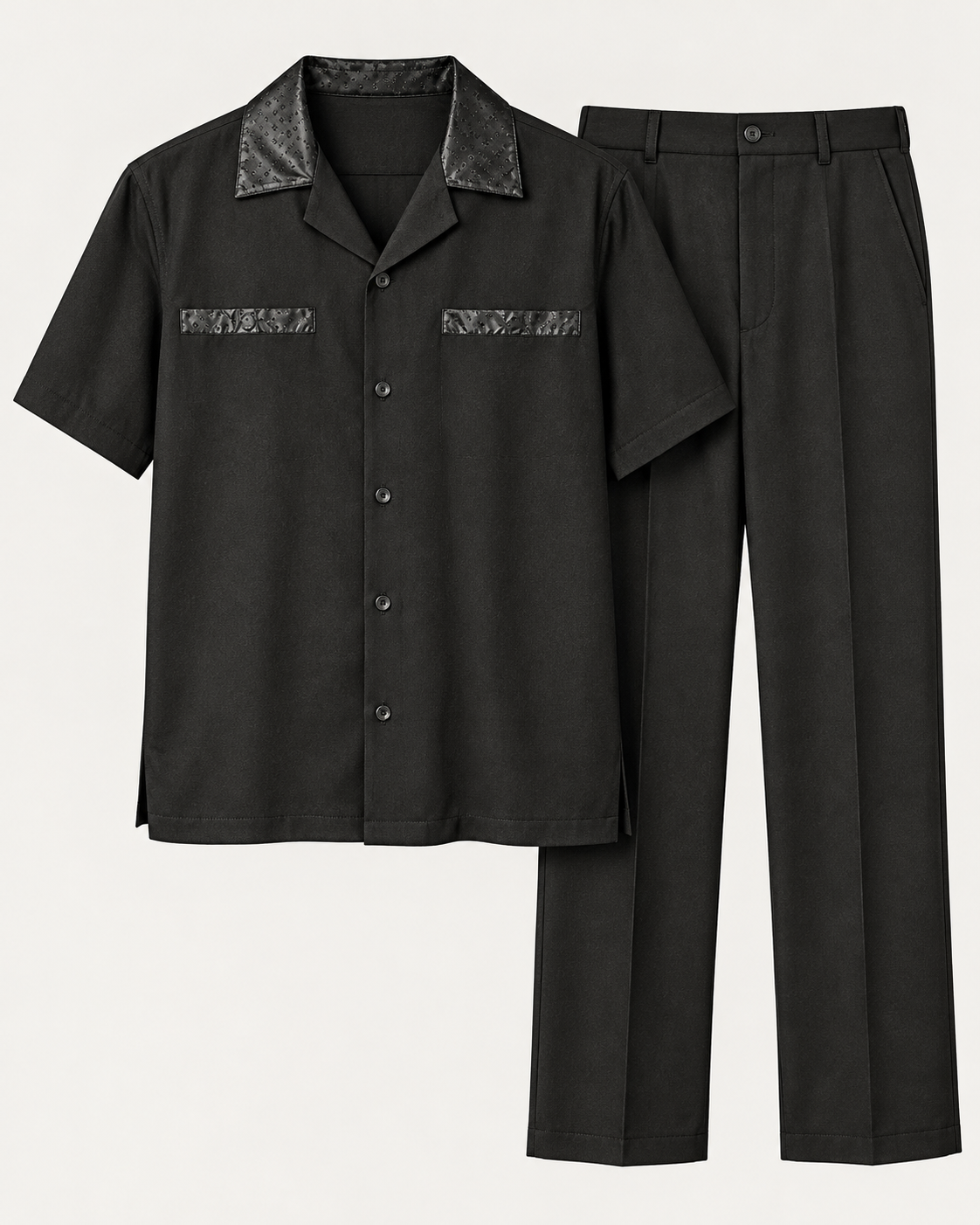 Stacy Adams Black Satin Trim Walking Suit