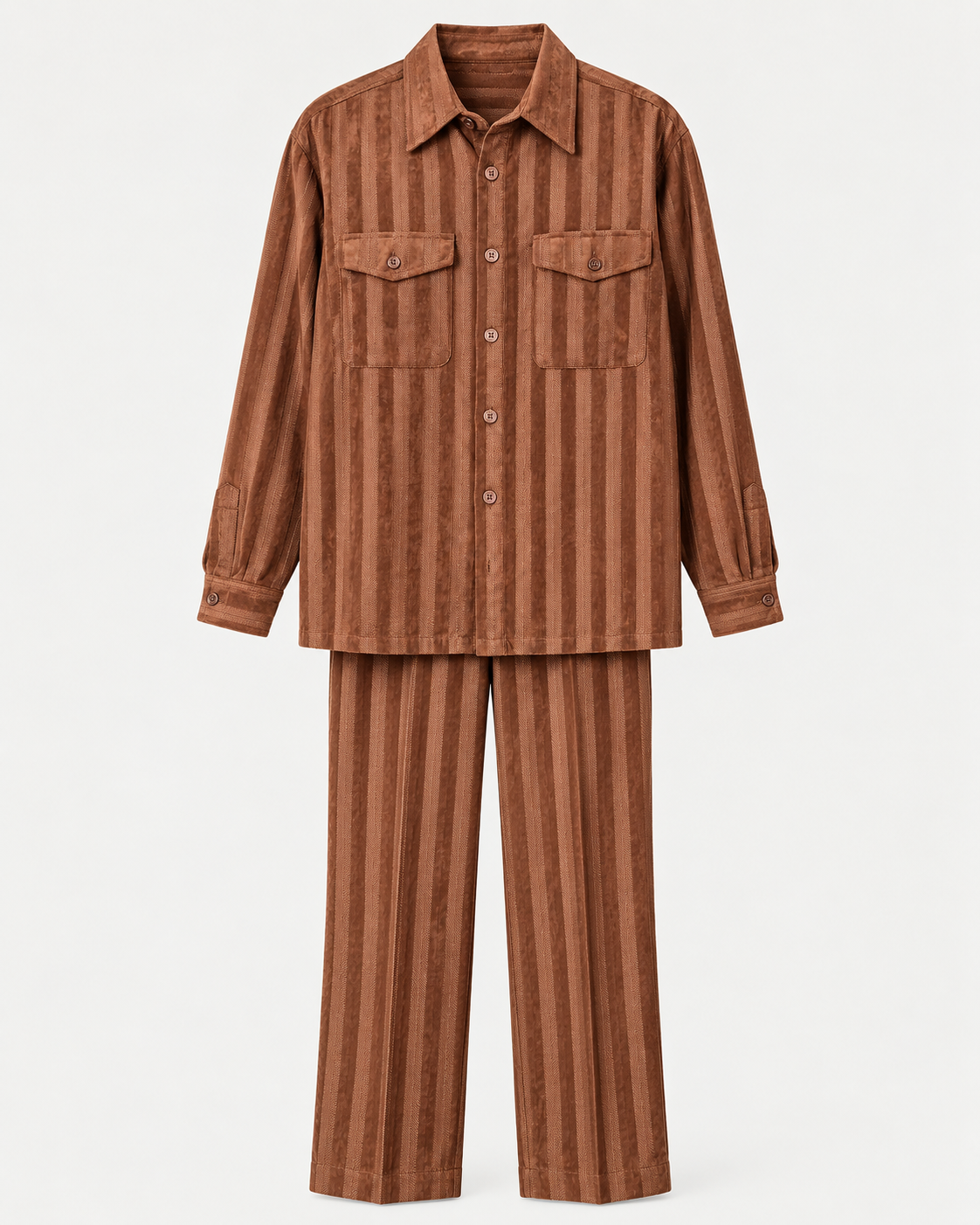 Stacy Adams Brown Striped Walking Suit