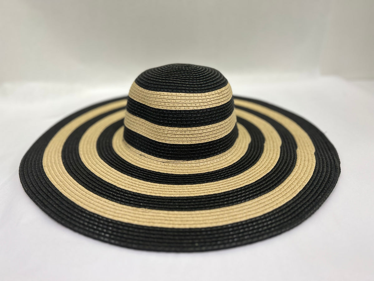 Black & Tan Wide-Brim Hat
