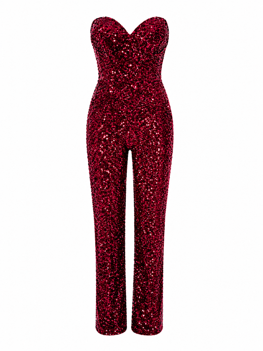 Red Sequin Jumpsuit