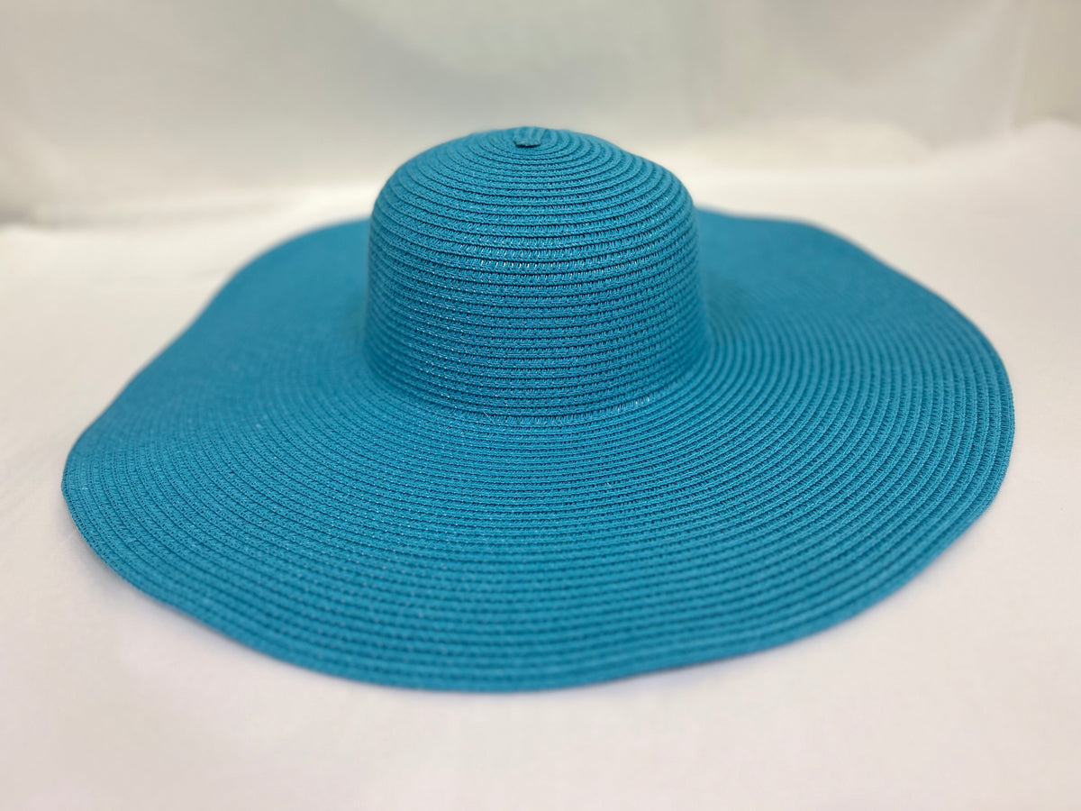 Turquoise Wide-Brim Hat