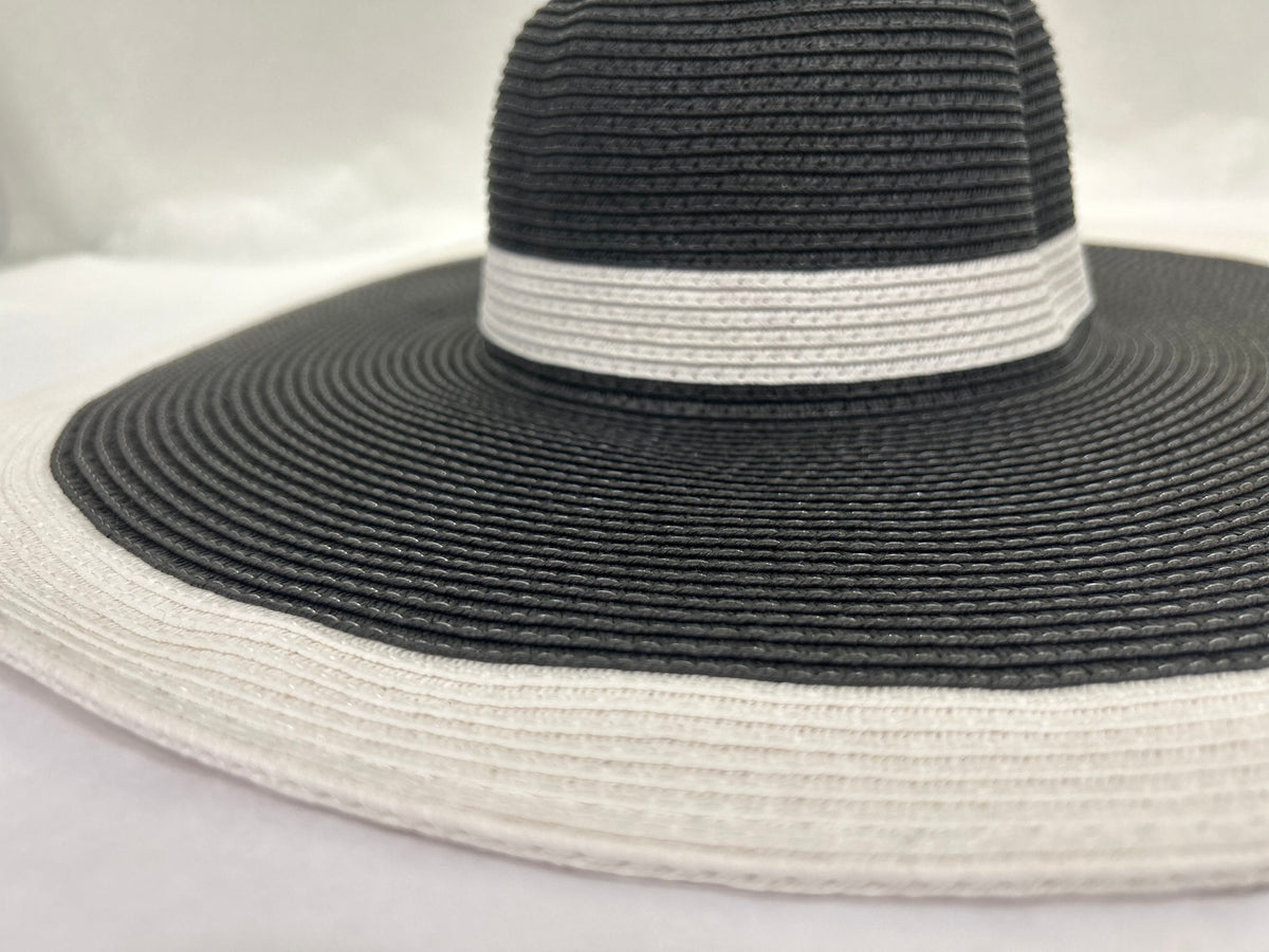 Black & White Wide-Brim Hat