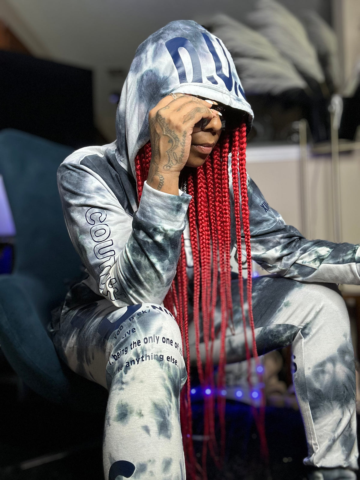 D.U.S Couture Signature Tie-Dye Jogger Set