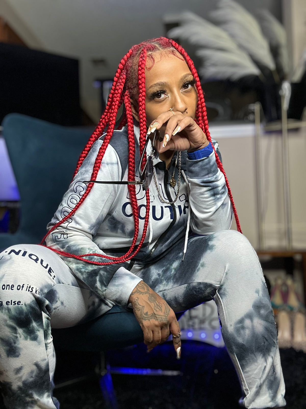 D.U.S Couture Signature Tie-Dye Jogger Set