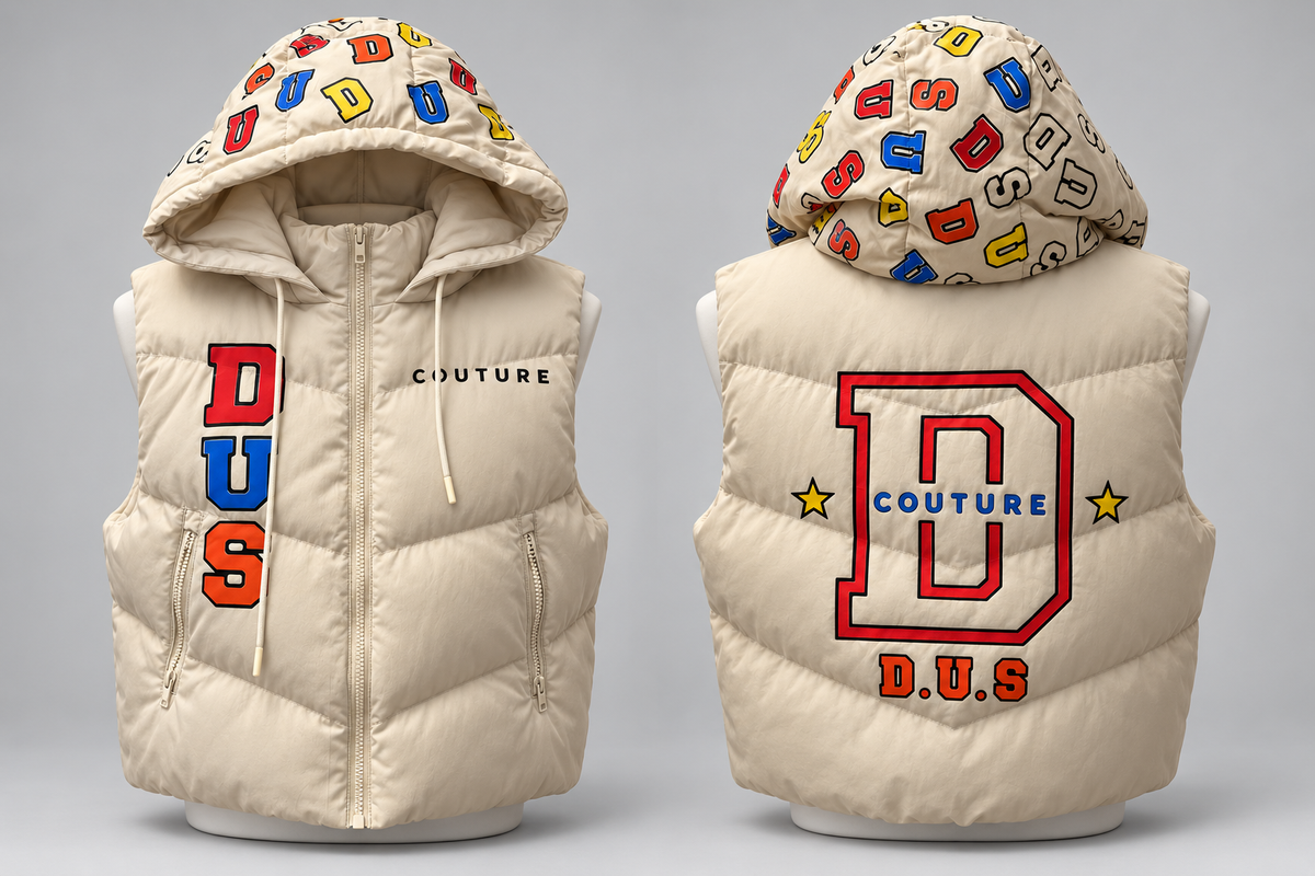 D.U.S Couture Color Theory Hood Puffer Vest