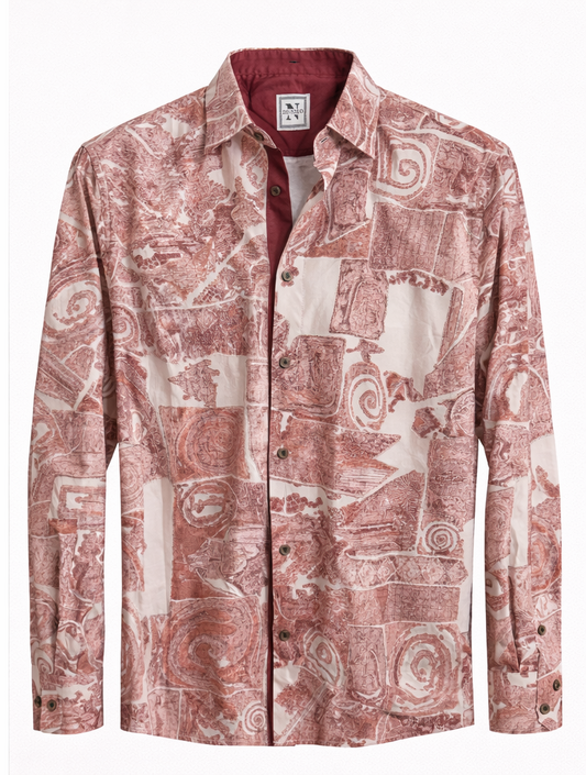 Abstract Luxe Print Button-Down Shirt