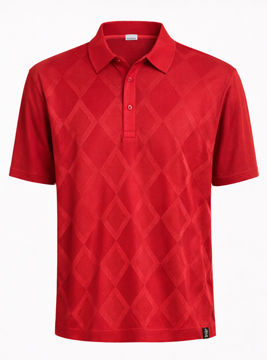Textured Diamond Polo Shirt
