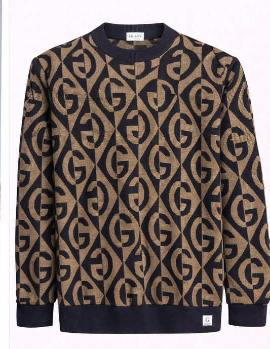 Signature Geo Knit Crewneck Sweater
