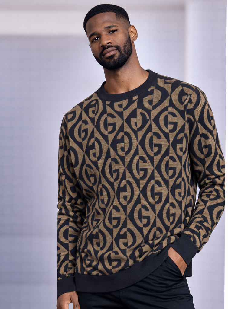 Signature Geo Knit Crewneck Sweater