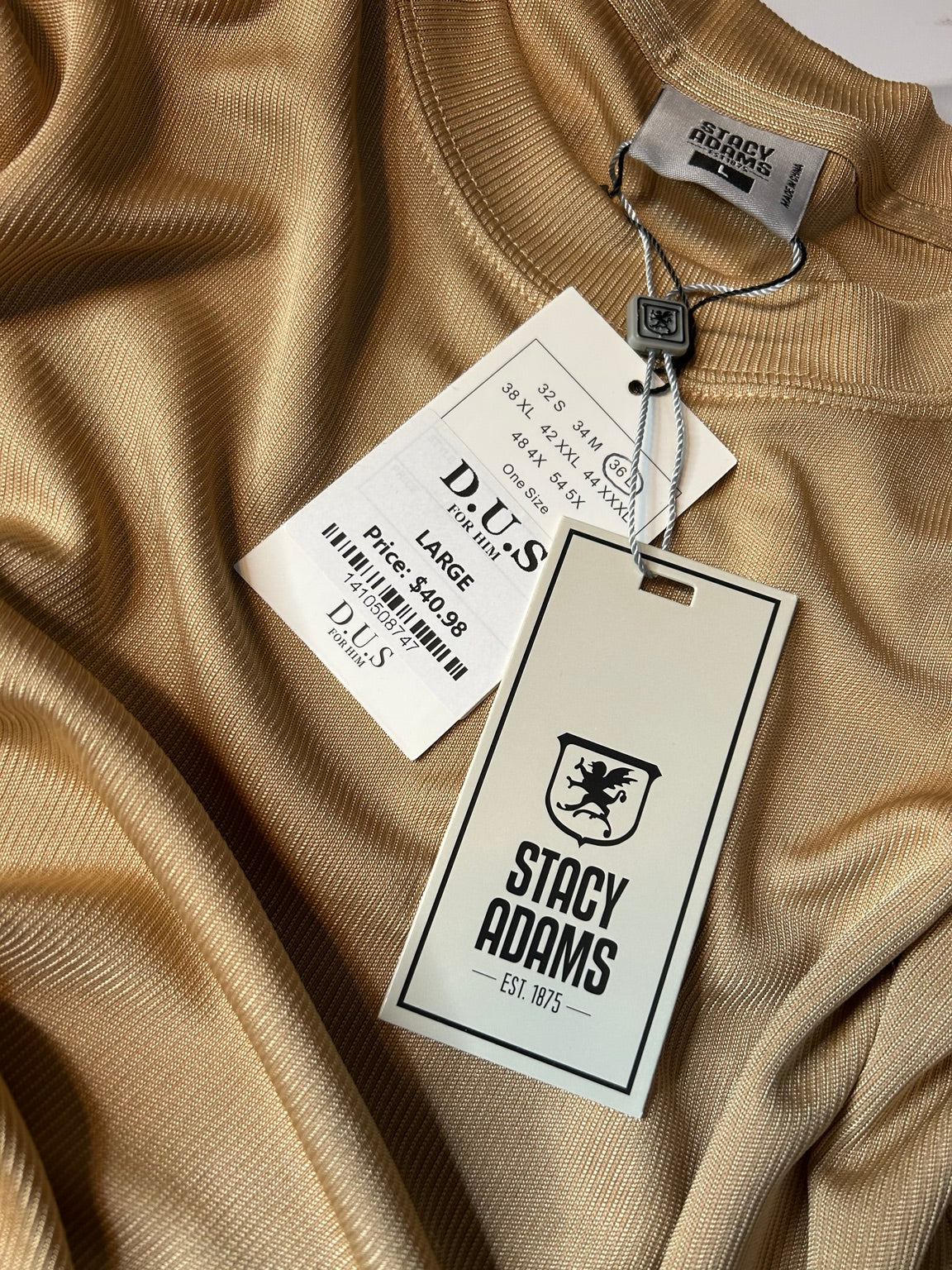 Large size tag and $40.98 store price