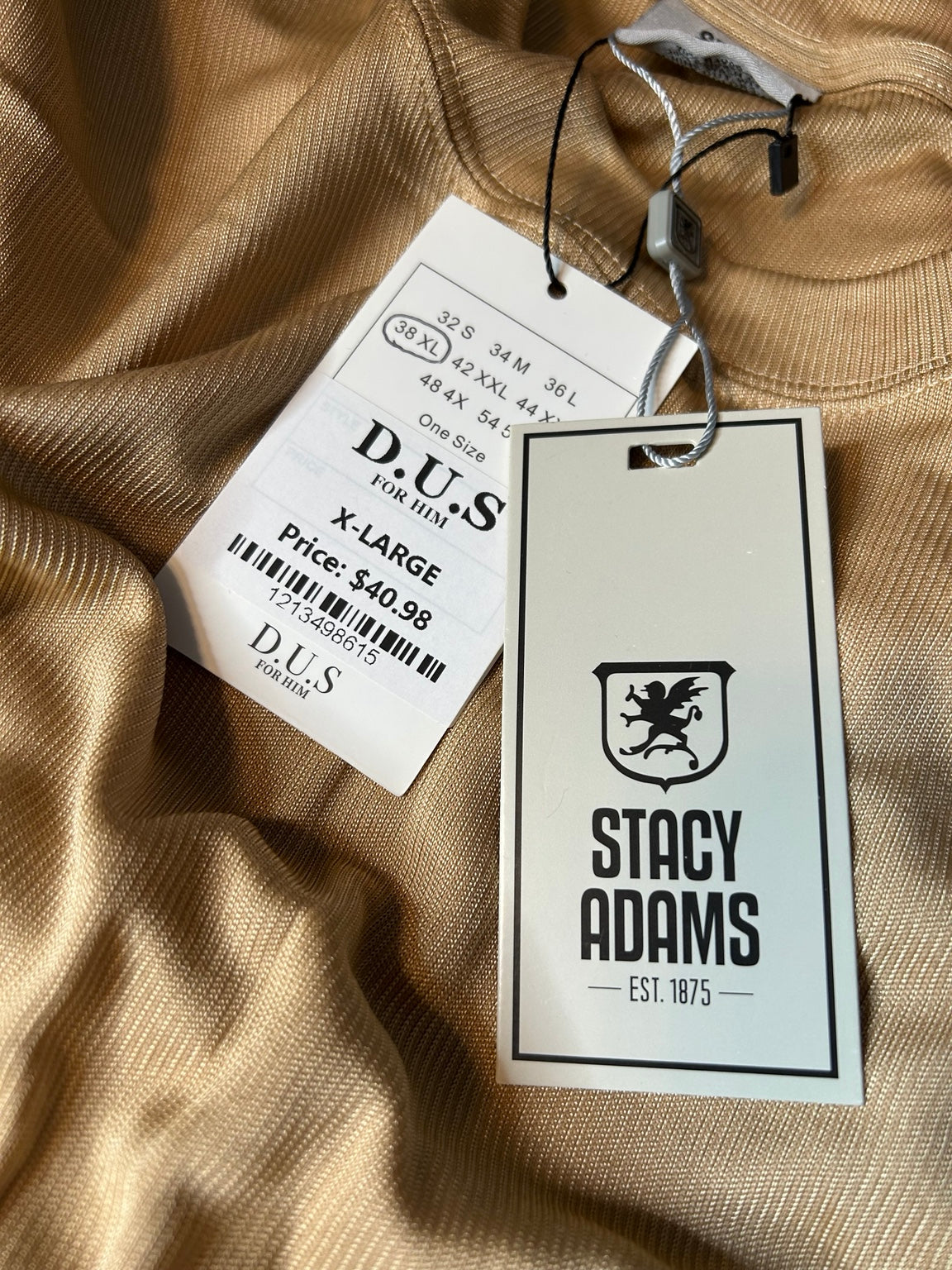 XL size tag and $40.98 store price