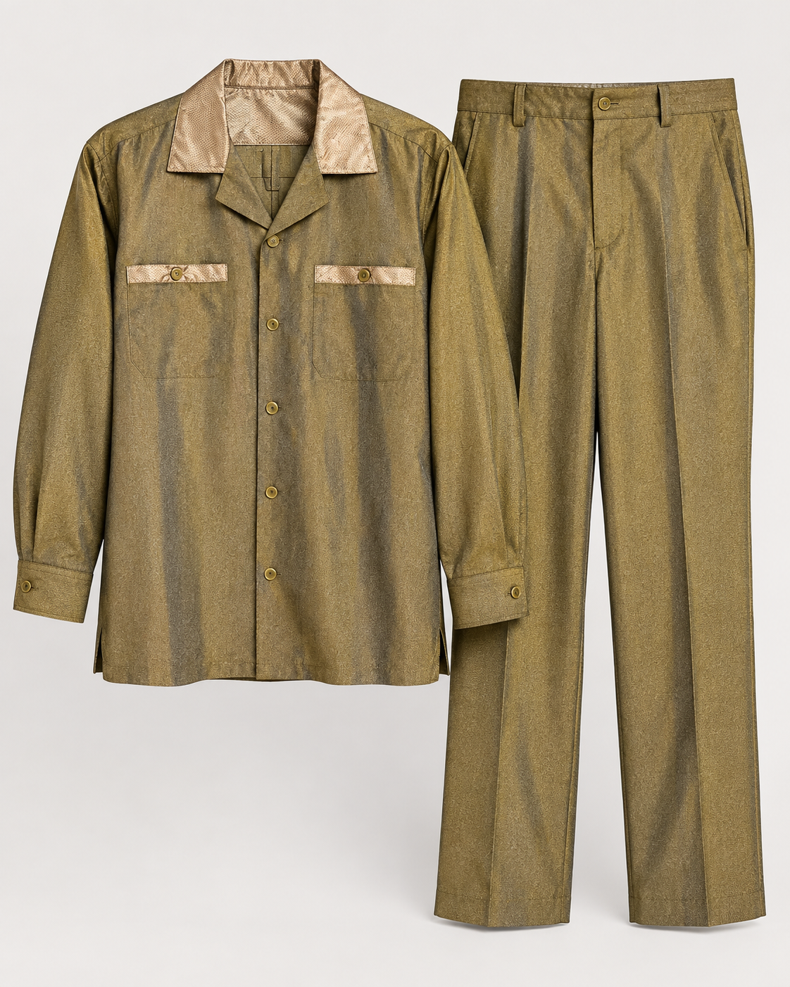 Stacy Adams Metallic Gray Gold Walking Suit