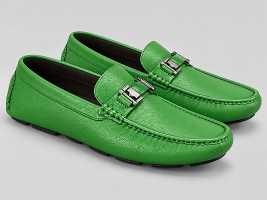 Amali Adonis-195 Olive Green Bit Loafers