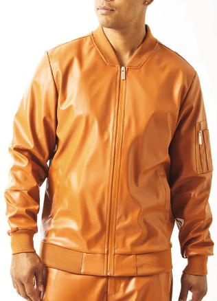 Stacy Adams PU Leather Bomber Jacket