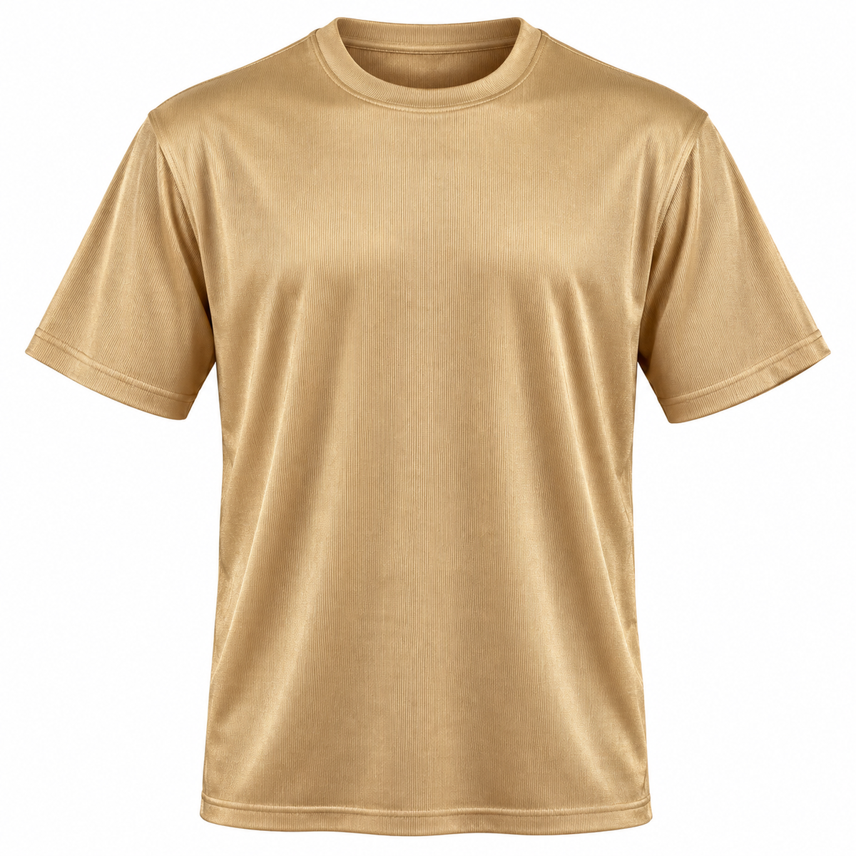 Generated studio photo of Stacy Adams metallic gold short-sleeve tee