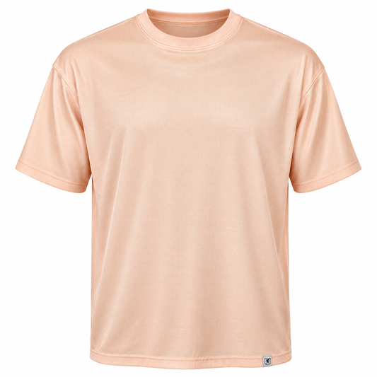 Stacy Adams salmon-coral short-sleeve knit top, generated catalog photo