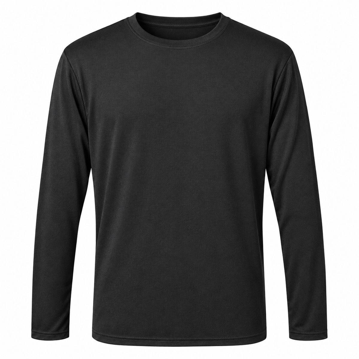 Front view of black Stacy Adams long-sleeve crewneck knit top