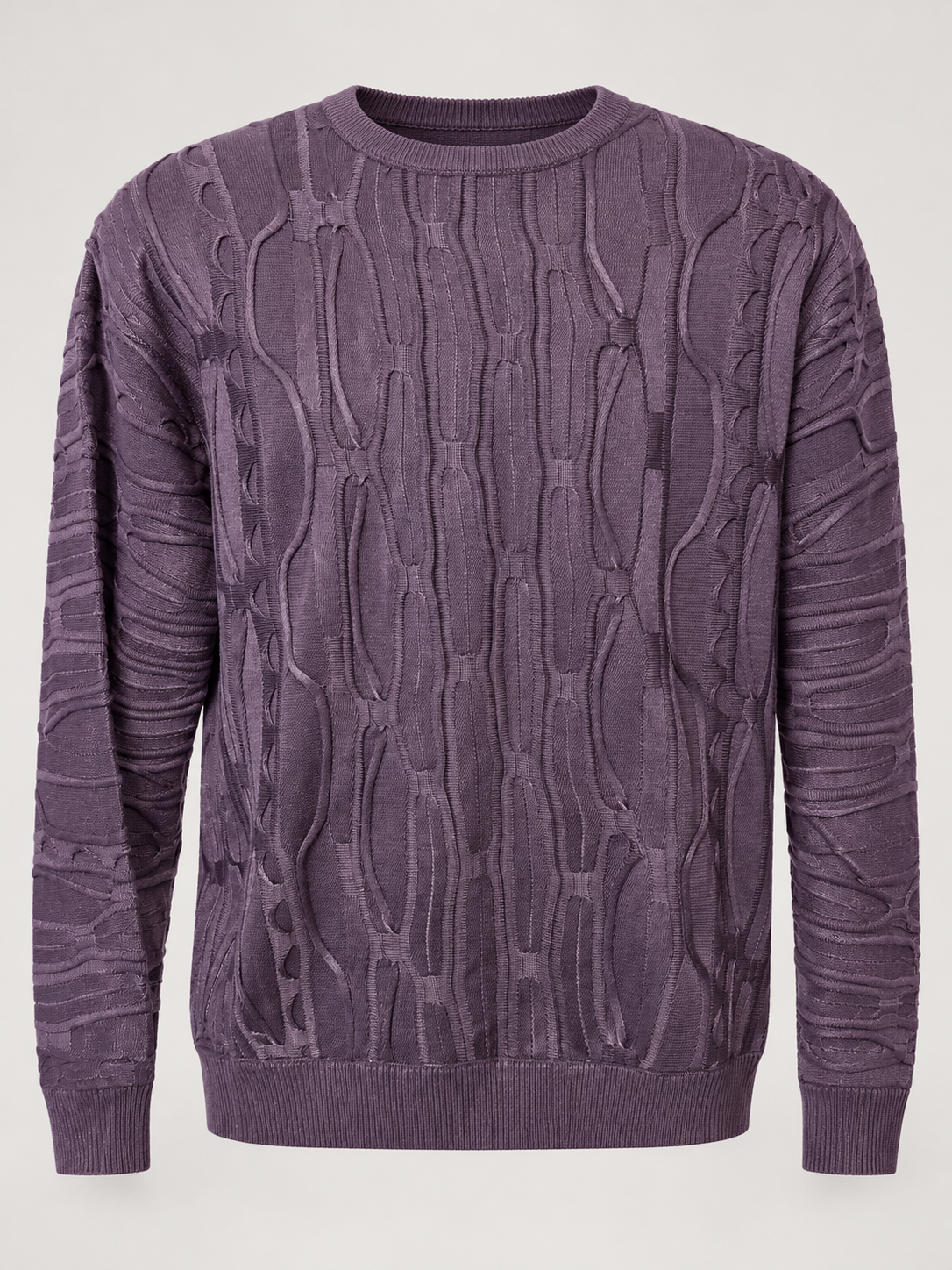 Plum Stacy Adams men's textured knit crewneck sweater